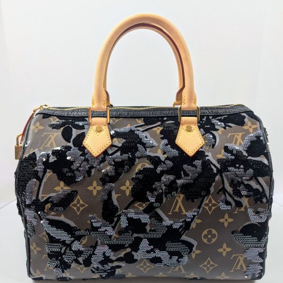Louis Vuitton Black Monogram Sequin Tisse Speedy 30 - Picture 4 of 16